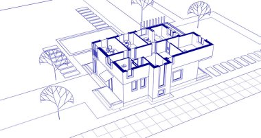 ev geleneksel mimarisi 3D görüntüleme