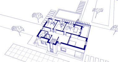 ev geleneksel mimarisi 3D görüntüleme