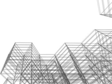 soyut mimari 3d resimleme arkaplanı