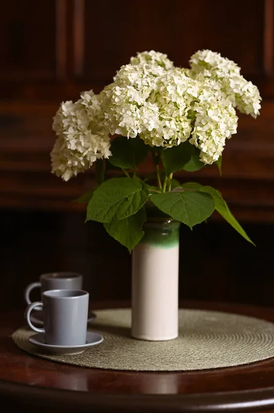 Hydrangea Flowers Bouquet Interior — Stock Photo, Image