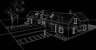 Modern evin 3 boyutlu tasarımı