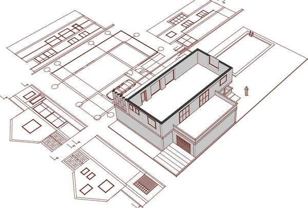 Interior Design Architecture House Apartment Home Kitchen Construction Building Office — Image vectorielle