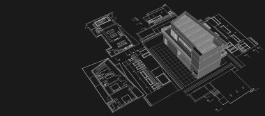 soyut mimari duvar kağıdı tasarımı, dijital konsept arkaplan