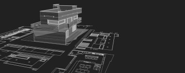 soyut mimari duvar kağıdı tasarımı, dijital konsept arkaplan