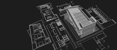 soyut mimari duvar kağıdı tasarımı, dijital konsept arkaplan