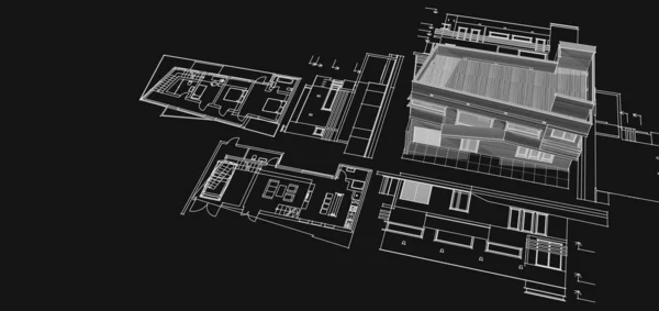 Αφηρημένη Αρχιτεκτονική Ταπετσαρία Σχεδιασμό Ψηφιακή Έννοια Φόντο — Φωτογραφία Αρχείου