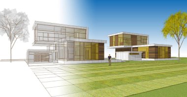 soyut mimari duvar kağıdı tasarımı, dijital konsept arkaplan