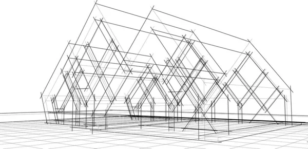 建筑墙纸设计 数字概念背景 — 图库矢量图片