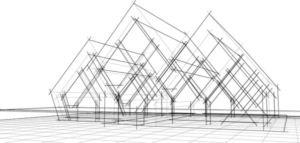 Abstraktní Architektonický Design Tapet Digitální Koncept Pozadí — Stockový vektor