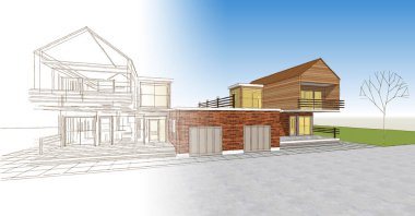 soyut mimari duvar kağıdı tasarımı, dijital konsept arkaplan