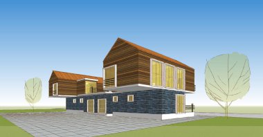 soyut mimari duvar kağıdı tasarımı, dijital konsept arkaplan