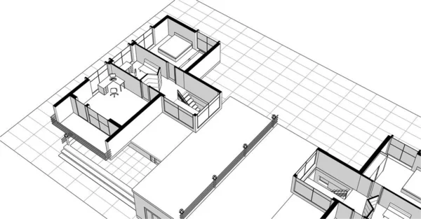 Abstraktní Architektonický Design Tapet Digitální Koncept Pozadí — Stockový vektor