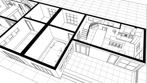 Abstrakcyjny Projekt Tapety Architektonicznej Cyfrowe Tło Koncepcyjne — Wektor stockowy