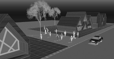 yazlık kasaba konutları mimari konsept 3D illüstrasyon