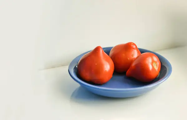 Fresh Organic Tomatoes Closeup Healthy Food — Fotografia de Stock