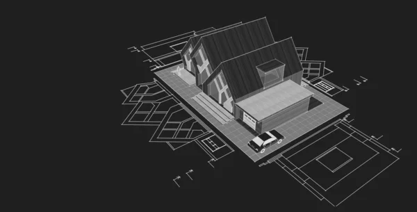 Эскиз Концепции Дома Иллюстрация — стоковое фото