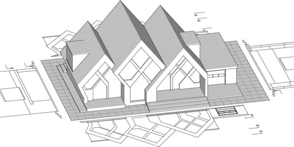 Disegno Astratto Carta Parati Architettonica Sfondo Concetto Digitale — Vettoriale Stock