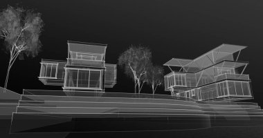 modern architecture buildings 3d illustration