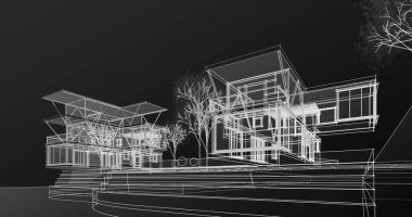 modern architecture buildings 3d illustration