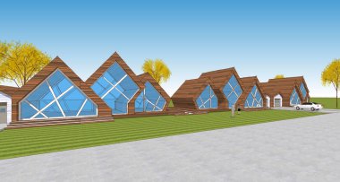 Architectural colored mockup concept, product presentation