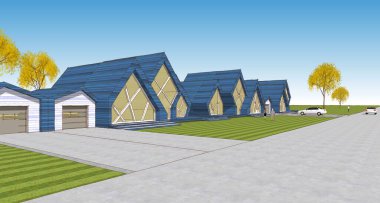 Architectural colored mockup concept, product presentation