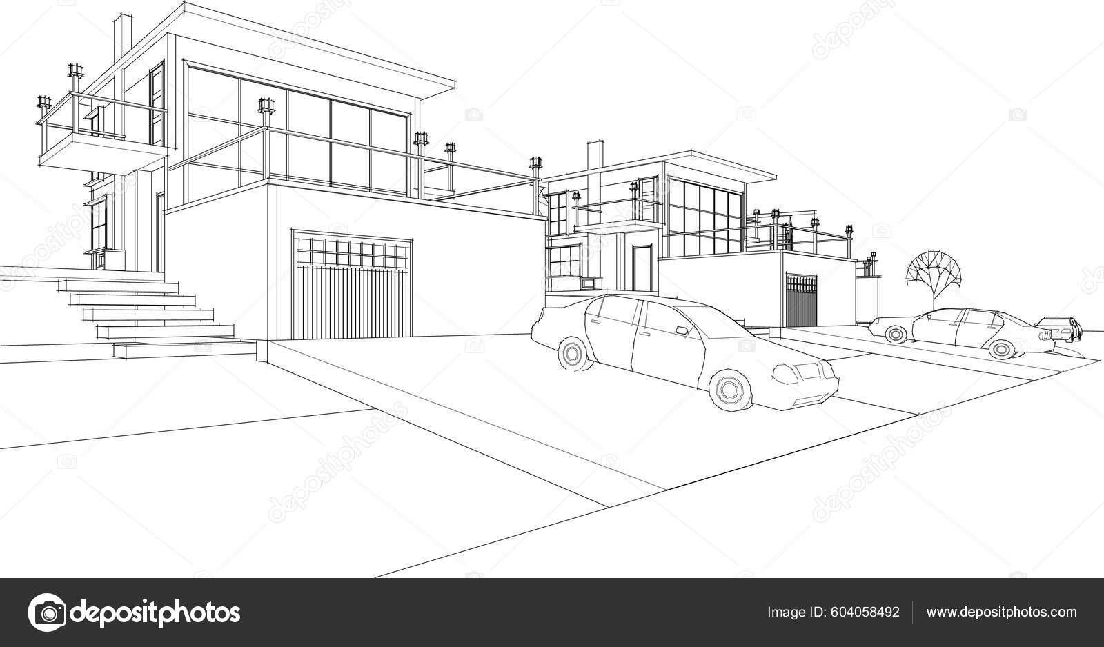 Simple Outline Architectural Mockup Concept Product Presentation