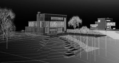 Simple architectural mockup concept, product presentation