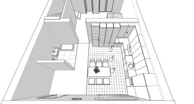 Mutfak iç taslak 3D oluşturma