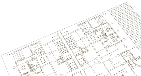 家の計画インテリア3Dレンダリング — ストック写真