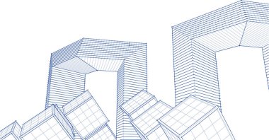 Mimari konsept şehir 3D görüntüleme