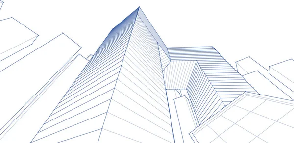 建筑概念城市3D渲染 — 图库矢量图片