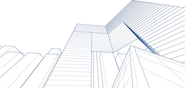 Архітектурна Концепція Міста Рендеринг — стоковий вектор