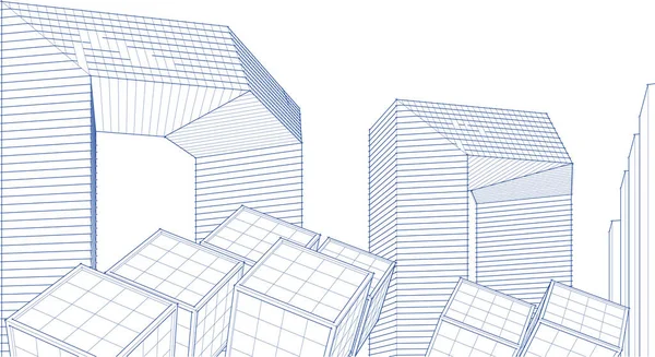 Mimari konsept şehir 3D görüntüleme