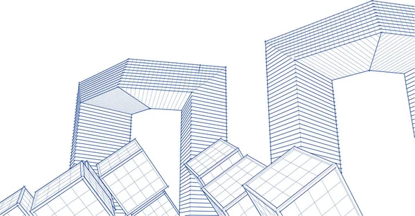 Mimari konsept şehir 3D görüntüleme