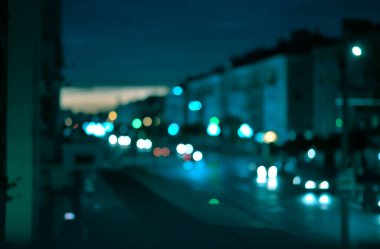 Şehir trafiğinin bulanık görüntüsü