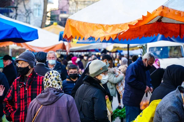 Deirmendere Kocaeli Turkey February 2022 People Shopping Traditional Turkish Bazaar — Stock Photo, Image