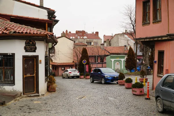 Odunpazari Eskisehir Turquia Fevereiro 2022 Casas Turcas Tradicionais Odunpazari Cidade — Fotografia de Stock