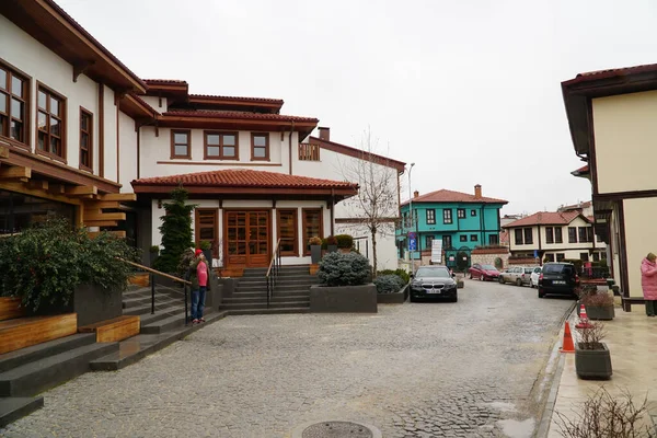 Odunpazari Eskisehir Turquia Fevereiro 2022 Casas Turcas Tradicionais Odunpazari Cidade — Fotografia de Stock