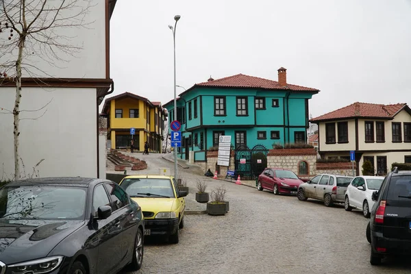 Odunpazari Eskisehir Turquía Febrero 2022 Casas Turcas Tradicionales Odunpazari Ciudad —  Fotos de Stock