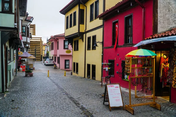 Odunpazari Eskisehir Turquia Fevereiro 2022 Casas Turcas Tradicionais Odunpazari Cidade — Fotografia de Stock