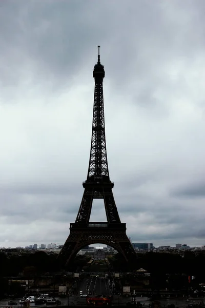 Paris Fransa Nisan 2021 Eiffel Turu Nun Geniş Açı Çekimi — Stok fotoğraf