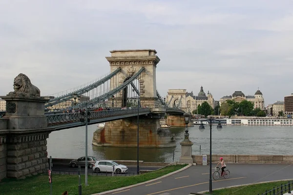 Chain Bridge Budapeste Hungria Julho 2021 Ícone Chain Bridge Cidade — Fotografia de Stock