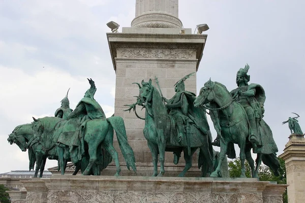 Budapeste Hungria Junho 2021 Praça Dos Heróis Budapeste Hungria Turistas — Fotografia de Stock