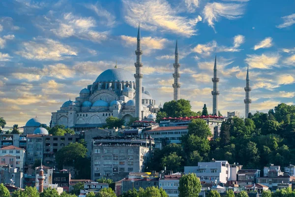 Süleyman Camii. Haliç 'ten güzel kompozisyon manzaralı Süleyman Camii. İstanbul 'un en büyük camii. Seçici odak dahil