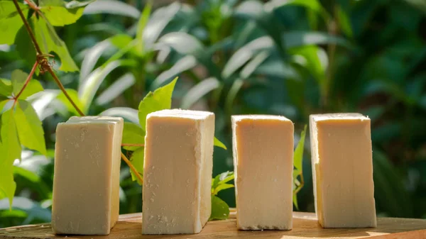 Organic Natural Handmade Soap Bars Based Olive Oil Skin Care — Zdjęcie stockowe