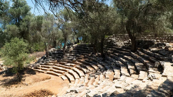 Oude Stad Van Kedrai Sedir Eiland Turkije Oude Ruïnes Sedir — Stockfoto