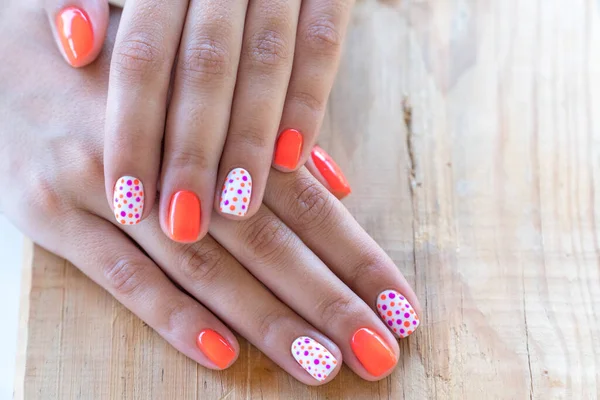 ehmkay nails: Neon Polka Dot Nail Art