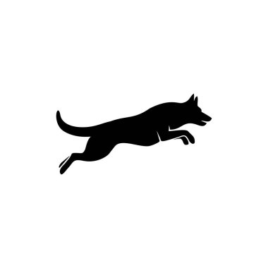 Siyah beyaz bir köpeğin siluet vektörü