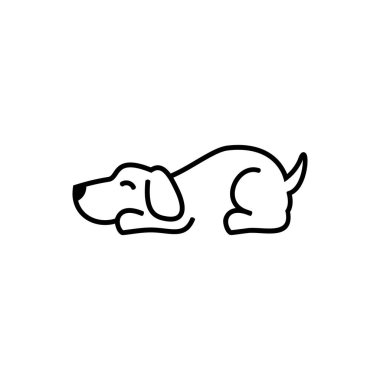 Tembel köpek, uyuyan köpek, logo tasarımı, vektör çizimi