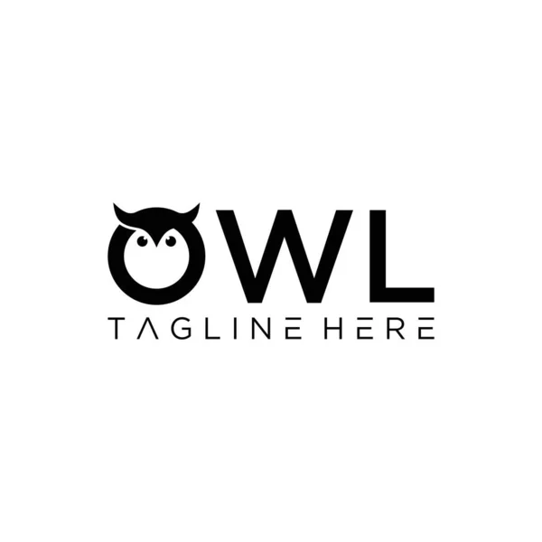 Simple Creative Owl Logo Design Vector Combination Letter Owl — Vector de stoc